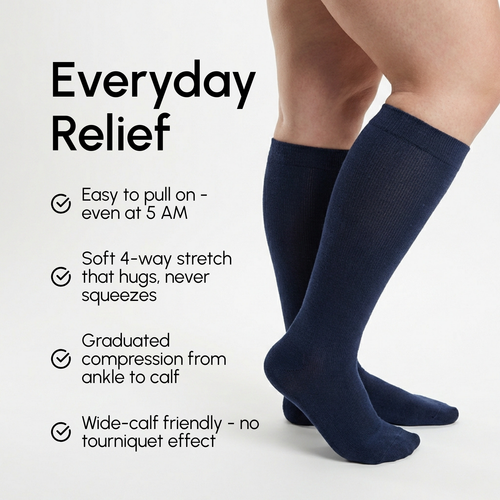 Wide Compression Socks for Heavy, Aching Legs